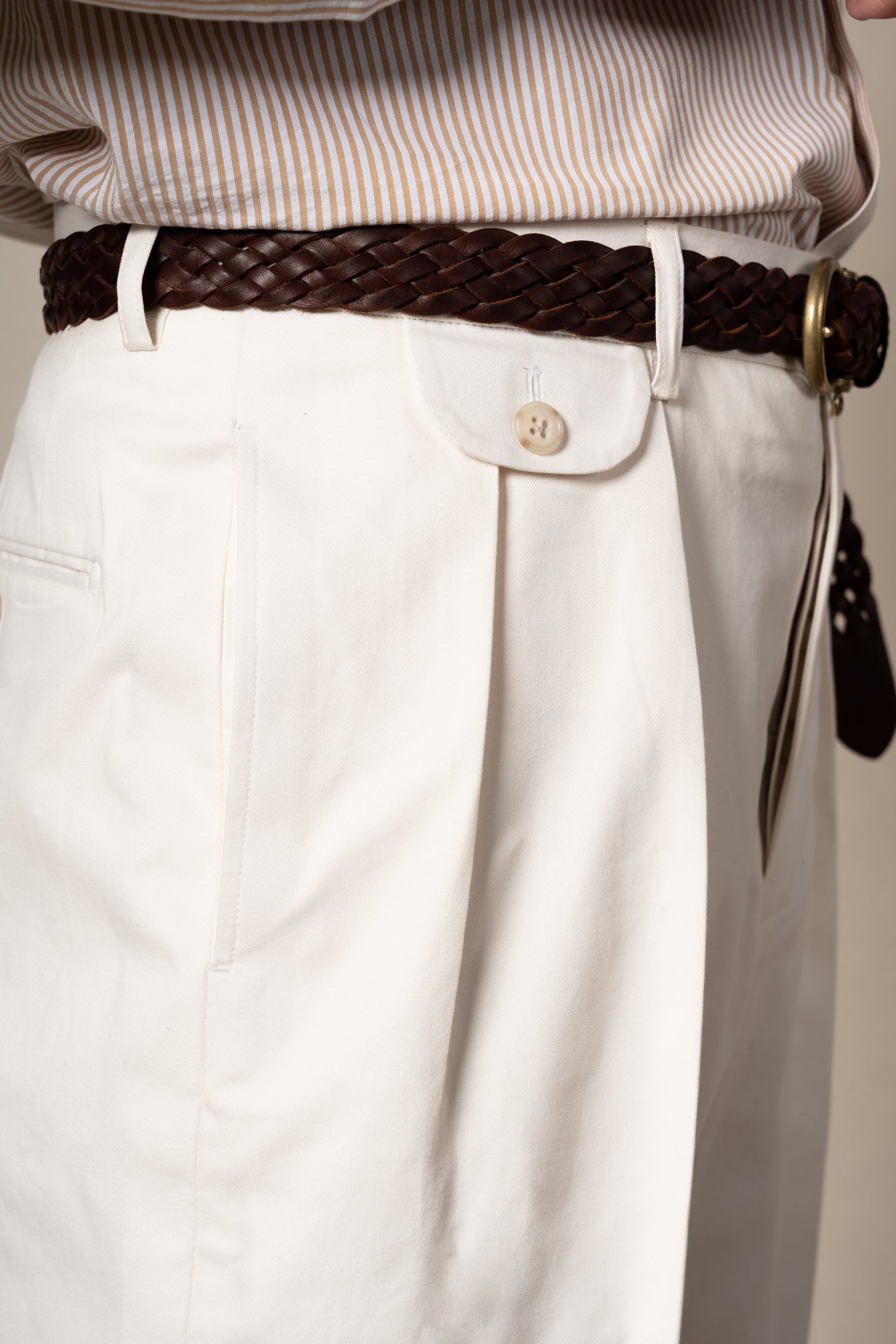 White Plain Cotton Chinos — vista alternativa 4, BUND Costa Vice Spring Summer 26