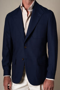 Navy Wool Teba — detalle del tejido, BUND Costa Vice SS26