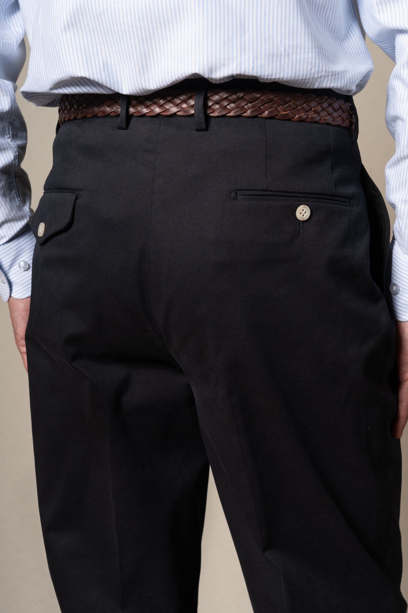 Dark Navy Plain Cotton Chinos — vista alternativa 4, BUND Costa Vice Spring Summer 26