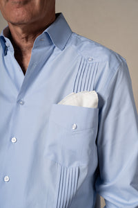 Light Blue Plain Cotton Guayabera Shirt — vista alternativa 2, BUND Costa Vice Spring Summer 26