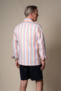 Orange Stripes Linen Overshirt — vista alternativa 5, BUND Costa Vice Spring Summer 26