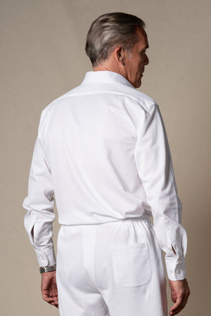 White Plain Polo Casual Shirt — detalle del tejido, BUND Costa Vice SS26