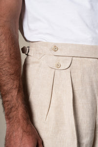Beige Plain Linen Shorts — vista alternativa 3, BUND Costa Vice Spring Summer 26