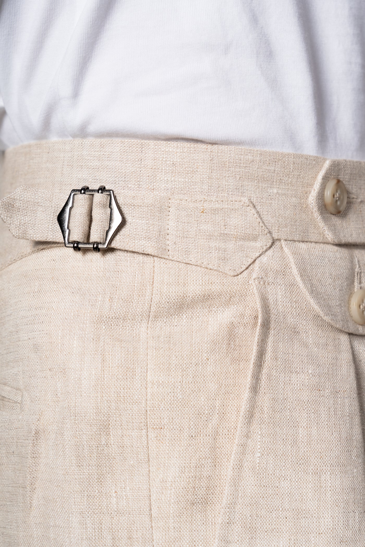 Beige Plain Linen Shorts — vista alternativa 4, BUND Costa Vice Spring Summer 26