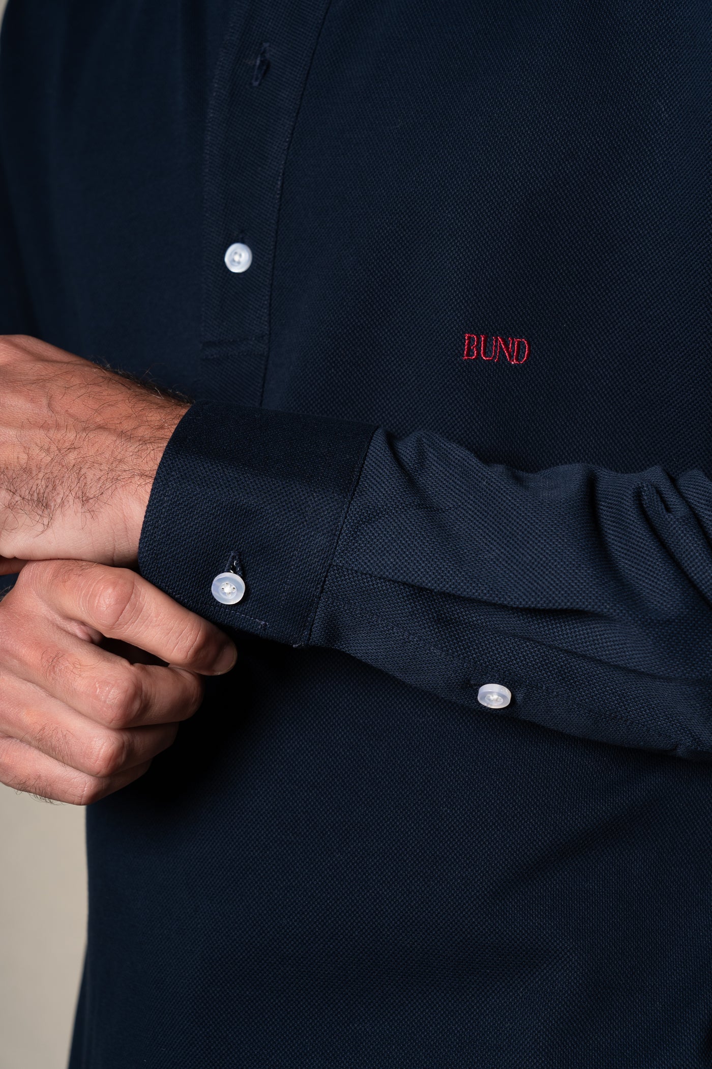 Dark Navy Plain Polo Casual Shirt — vista alternativa 3, BUND Costa Vice Spring Summer 26