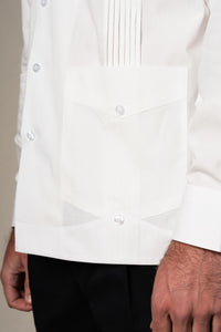 Off White Plain Cotton Guayabera Shirt — vista alternativa 4, BUND Costa Vice Spring Summer 26