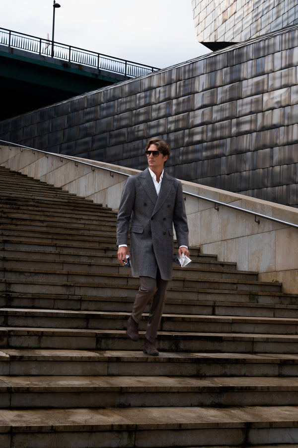 Herringbone Grey Brown Coat