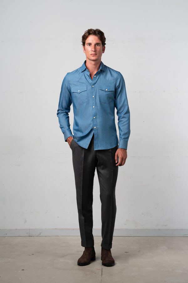 Denim Blue Casual Shirt