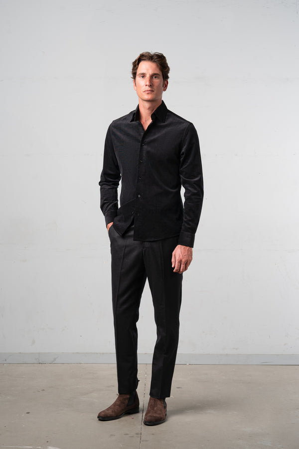 Cordury Black Casual Shirt