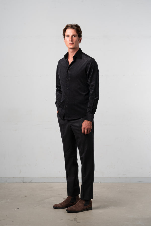 Cordury Black Casual Shirt