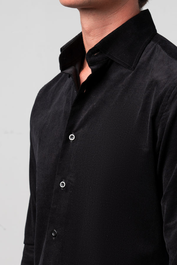 Cordury Black Casual Shirt