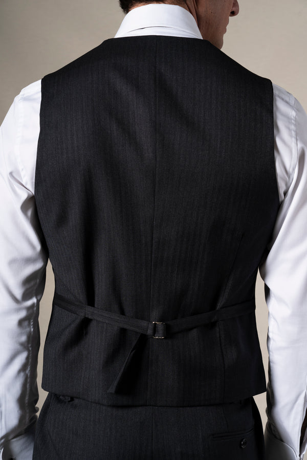 Classic Herringbone Grey Morning Suit