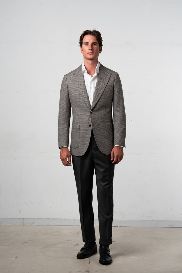 Houndstooth Grey Brown Blazer