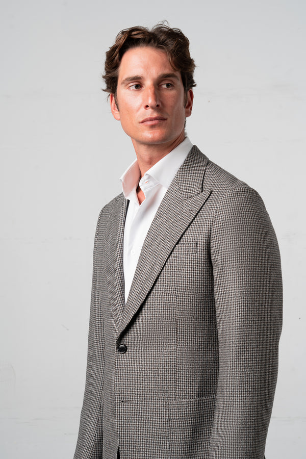 Houndstooth Grey Brown Blazer