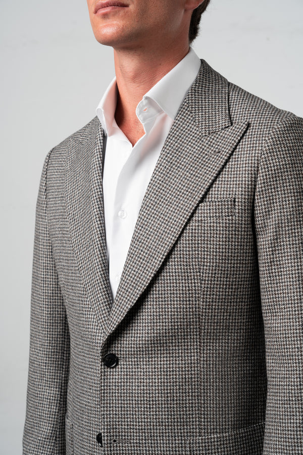 Houndstooth Grey Brown Blazer