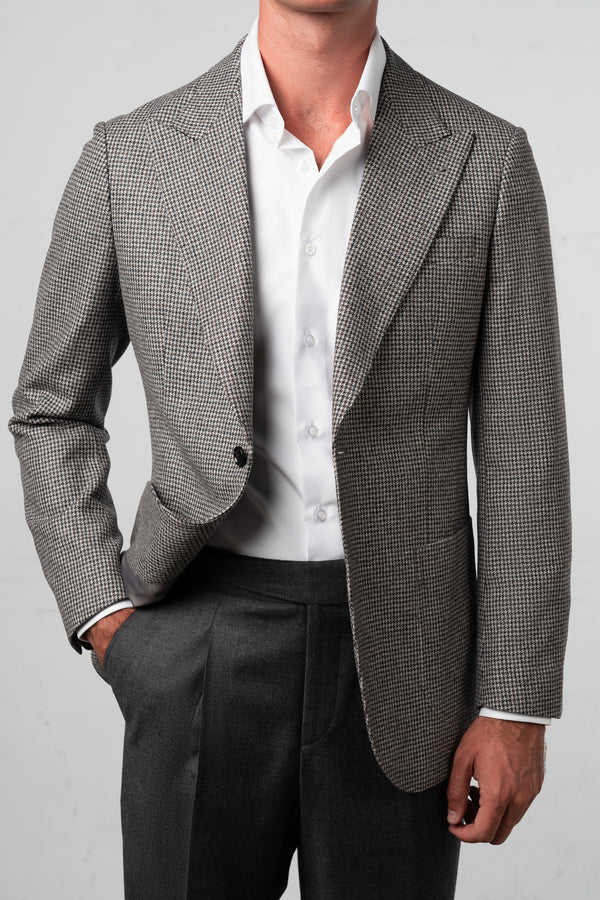 Houndstooth Grey Brown Blazer