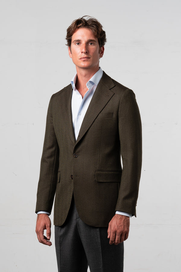 Herringbone Dark Green Blazer