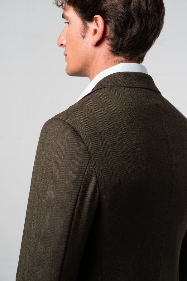 Herringbone Dark Green Blazer