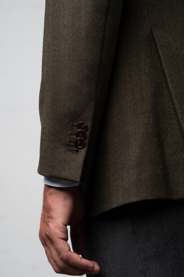 Herringbone Dark Green Blazer