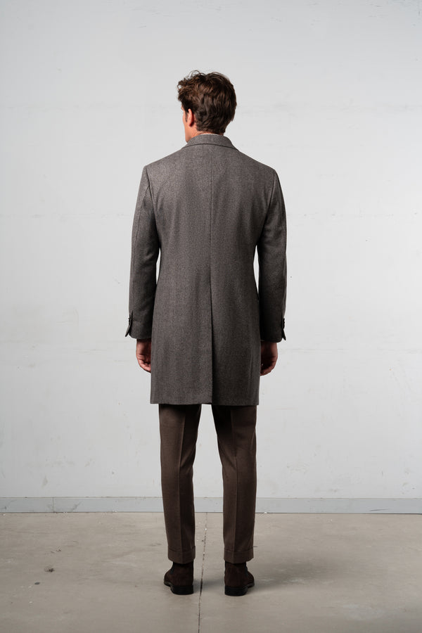 Herringbone Grey Brown Coat