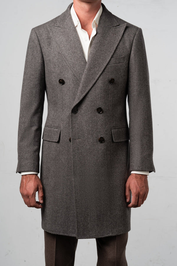 Herringbone Grey Brown Coat