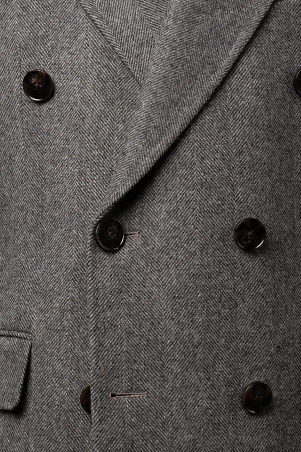 Herringbone Grey Brown Coat