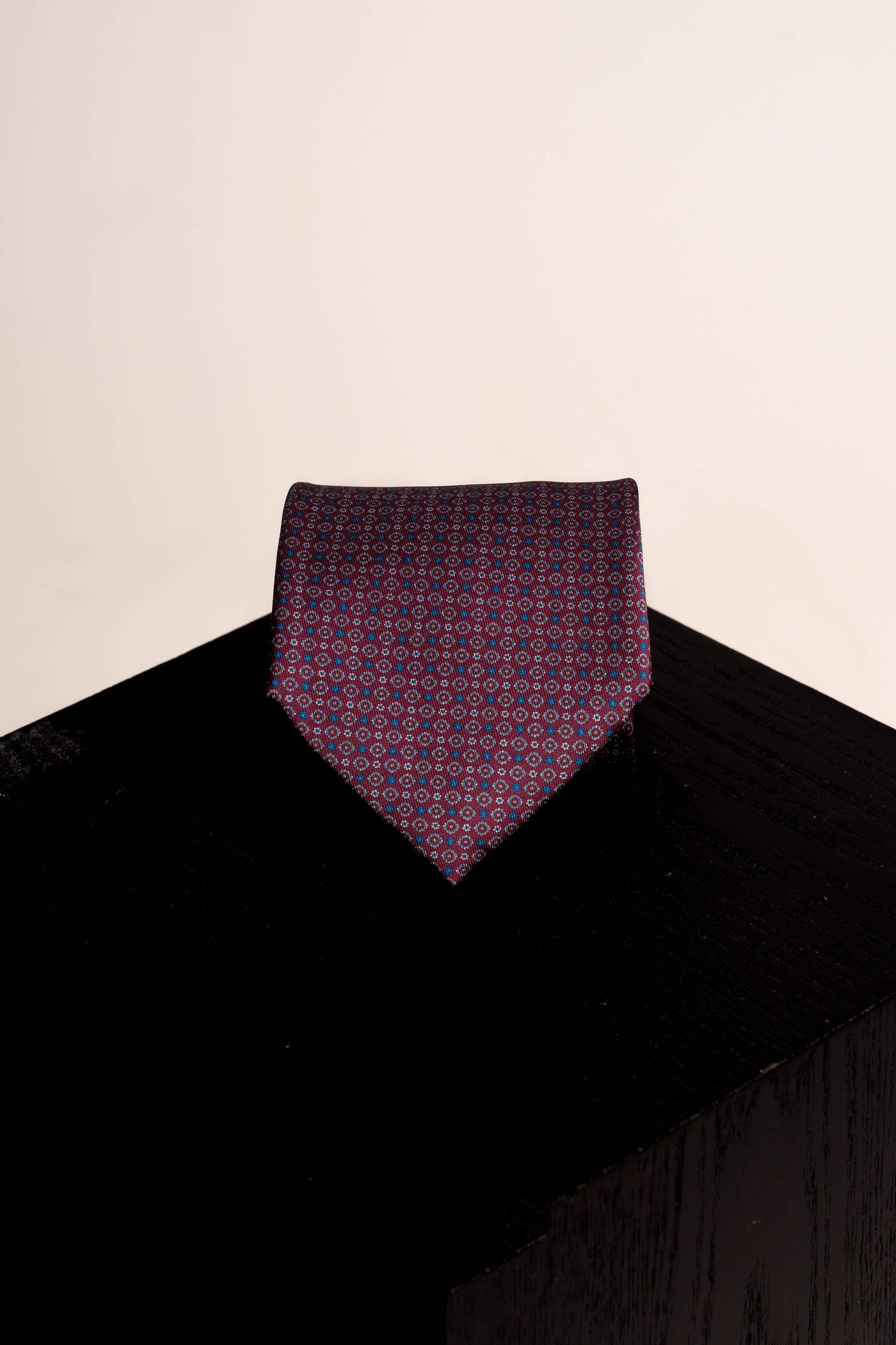 Corbata Microflowers Burgundy de seda - BUND