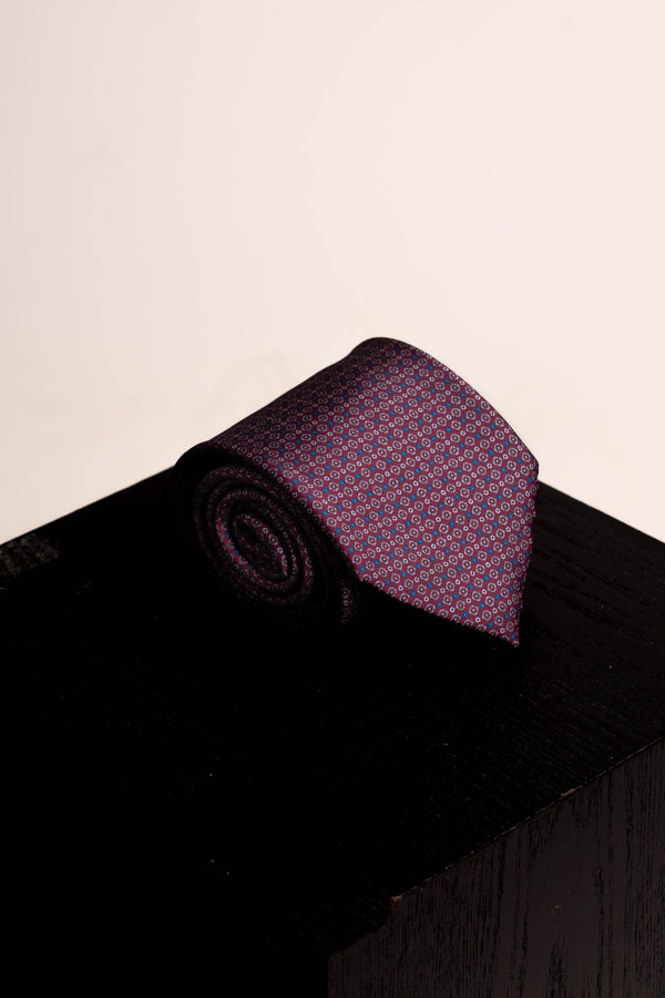 Microflowers Burgundy Tie