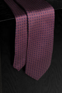 Corbata Microflowers Burgundy de seda - BUND