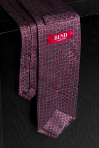 Corbata Microflowers Burgundy de seda - BUND
