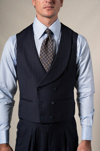 Navy Blue Pinstripe Morning Suit - Chaqué BUND