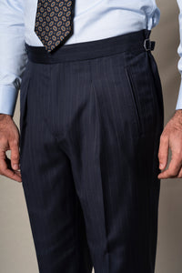 Navy Blue Pinstripe Morning Suit - Chaqué BUND