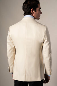 Off White Herringbone Tuxedo - Esmoquin a medida BUND