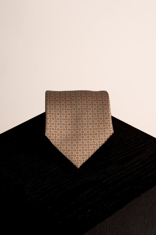 Microflowers Light Orange Tie