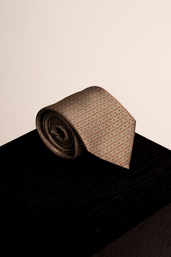 Microflowers Light Orange Tie