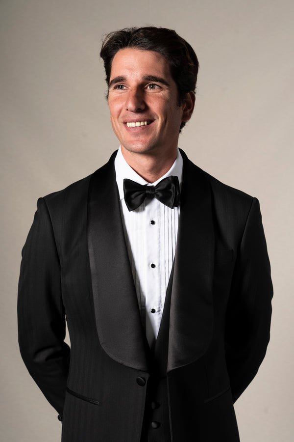 White Pleated Front Tuxedo Shirt