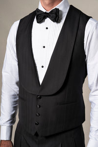Black Herringbone 3 Pieces Tuxedo - Esmoquin a medida BUND