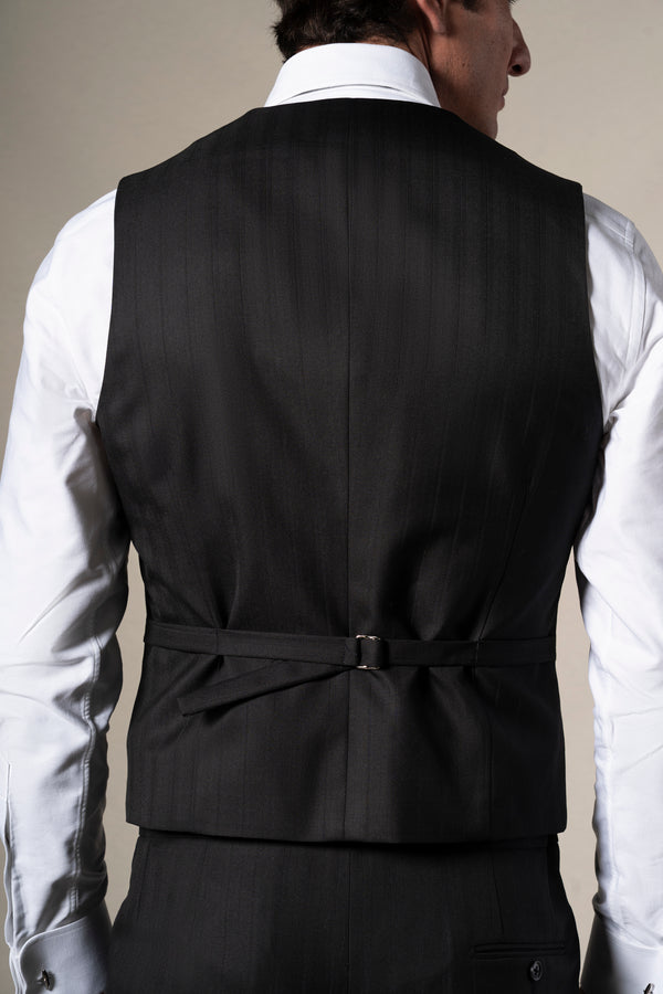 Black Herringbone 3 Pieces Tuxedo