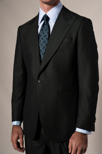 Dark Green Herringbone Suit - Traje a medida BUND