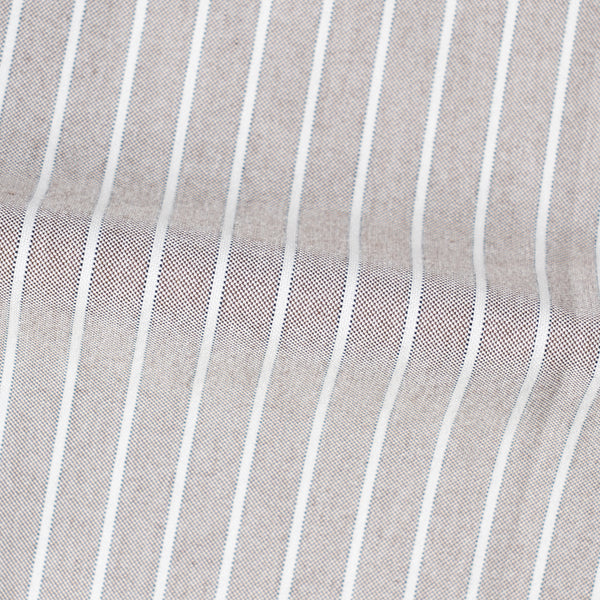 Wide Stripes Brown Cotton Casual Shirt