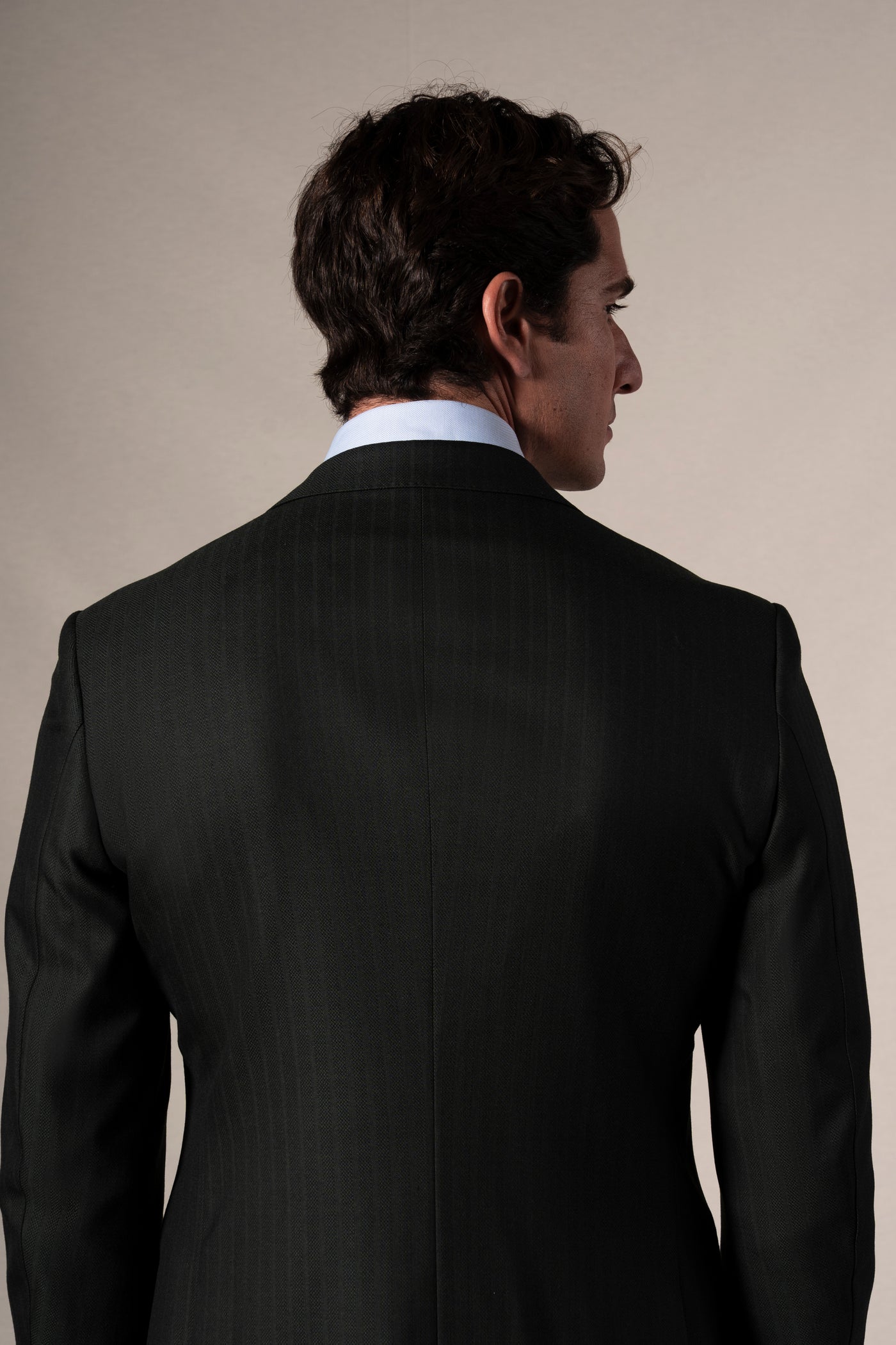 Dark Green Herringbone Suit - Traje a medida BUND