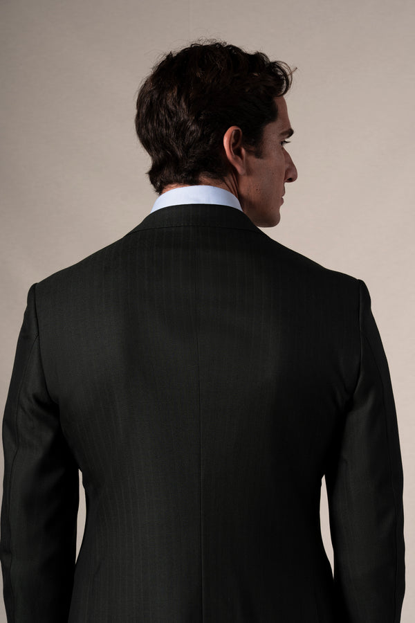 Dark Green Herringbone Suit