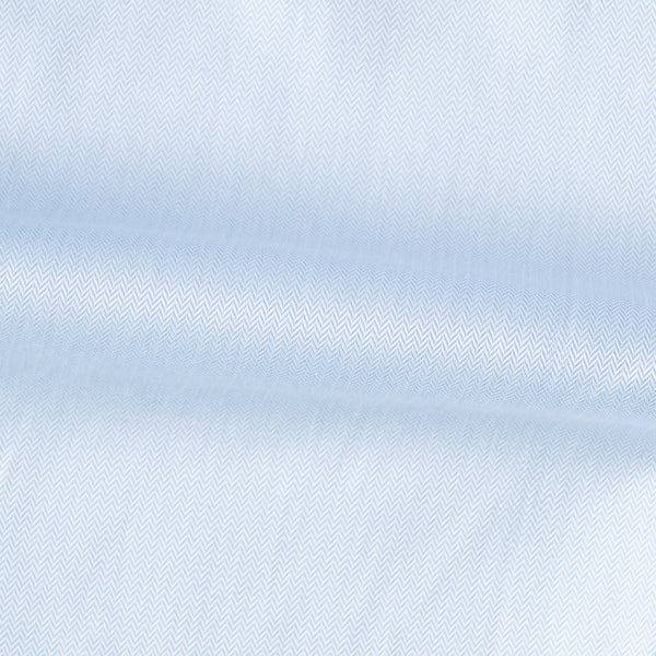 Herringbone Light Blue Cotton Business Shirt