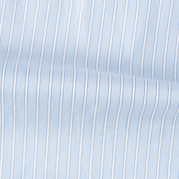 Stripes Light Blue Cotton Business Shirt