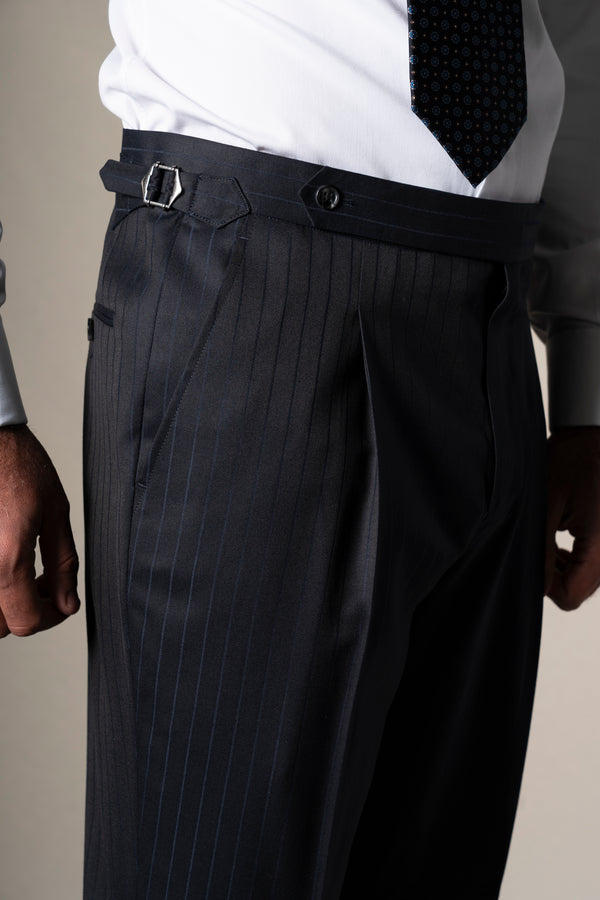 Dark Blue Pinstripe Double Breasted Suit