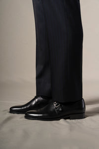 Dark Blue Pinstripe Double Breasted Suit - Traje a medida BUND