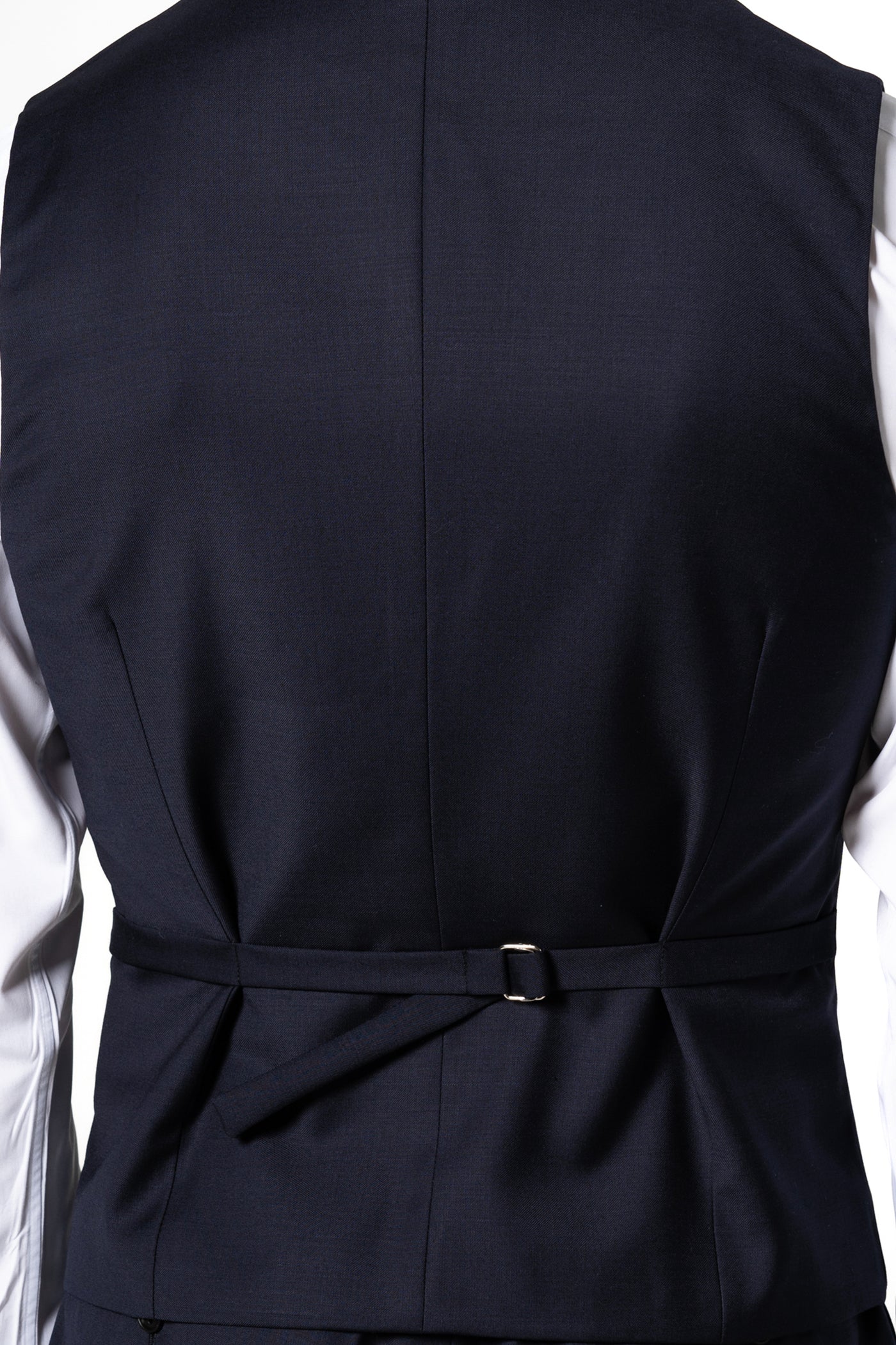 Herringbone Wool Dark Navy Tailoring Vest Single