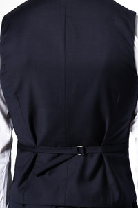 Plain Wool Dark Navy Tailoring Vest Single