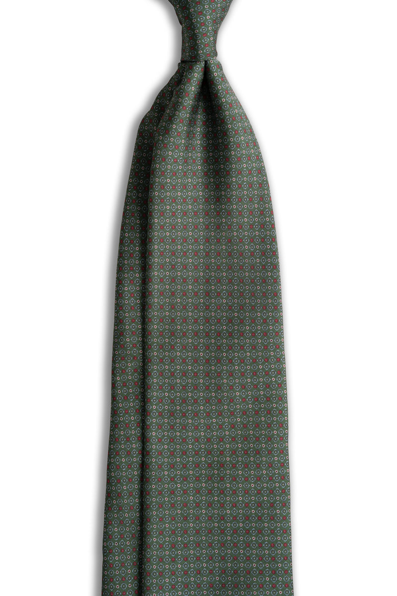 Corbata Microflowers Green de seda - BUND