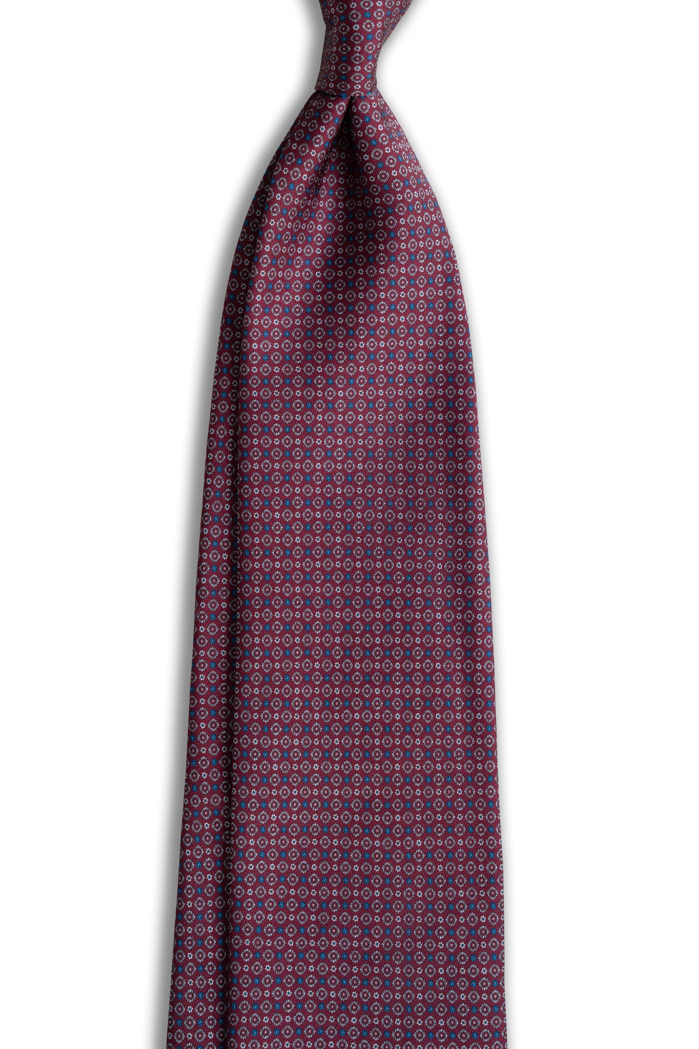 Corbata Microflowers Burgundy de seda - BUND